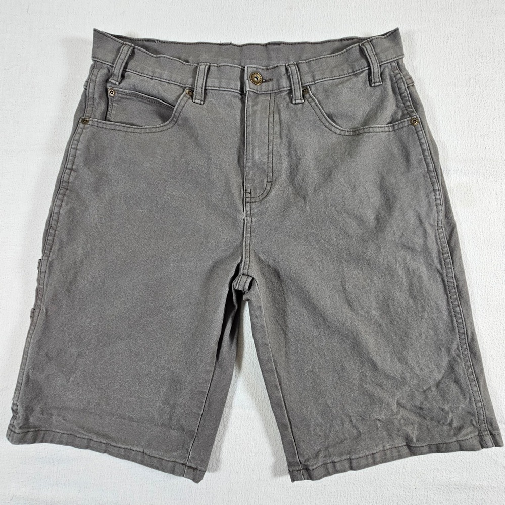 Genuine Dickies Carpenter Shorts Mens 32 Gray Canvas Utility Workwear P404070